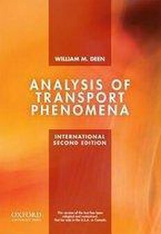 Analysis of Transport Phenomena | 9780199740253